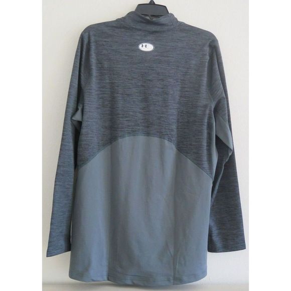 Under Armour 1366069 Men Sz XL Heather Grey ColdGear Fitted Twist Mock Neck Top - Picture 5 of 5